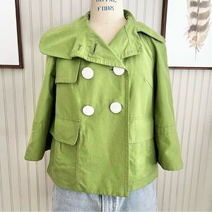 Espirit Vintage Chartreuse Green Cotton Crop Swing Jacket Small